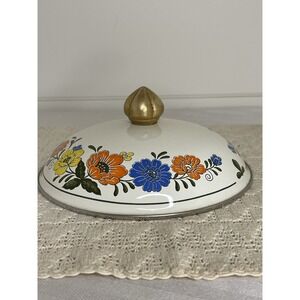 VTG Newcor Regency 7 Inch Sauce Pot Pan Replacement Lid Floral Design Grandma